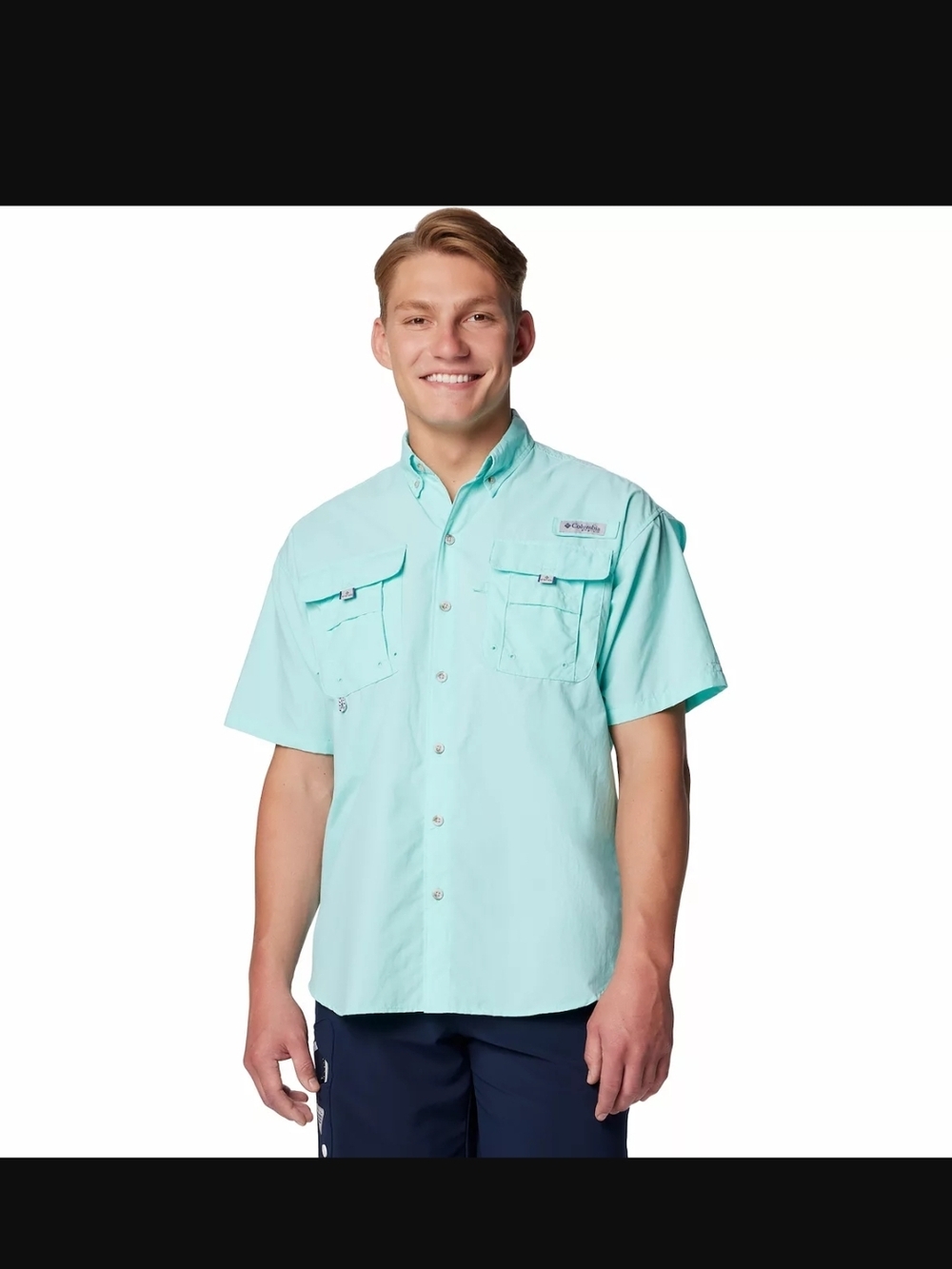 Columbia Short-Sleeve Button-Up Shirt - Mint